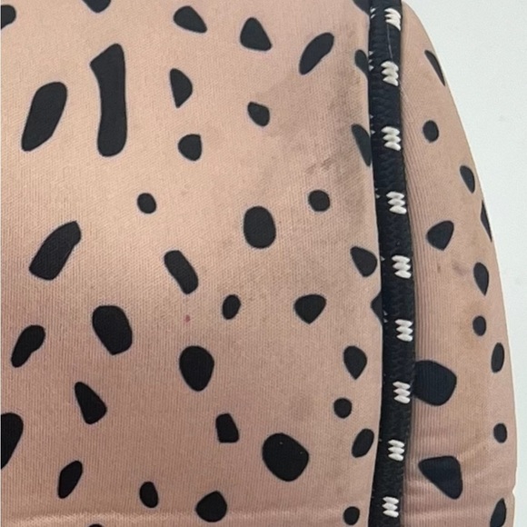 Large Neoprene Tote Bag and Wristlet Spring Fawn Blush Dots Pink Navy Stripes - Picture 15 of 15